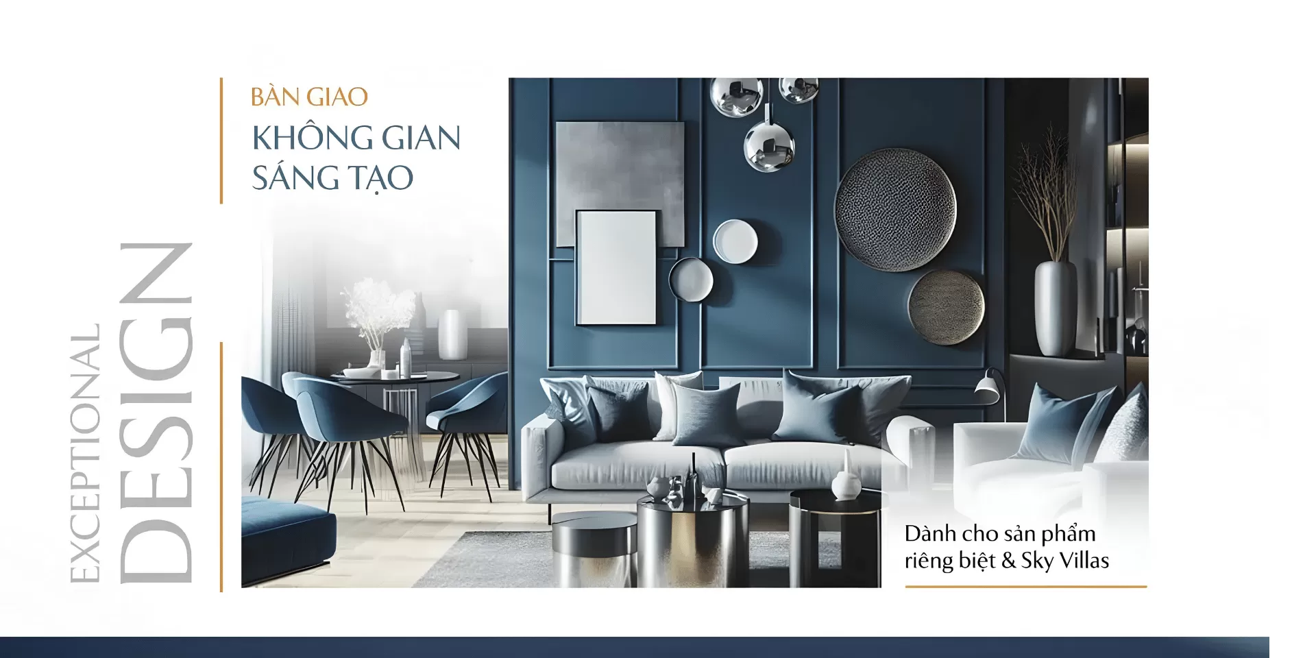 Kh&ocirc;ng gian kho&aacute;ng đạt thiết kế trần cao, k&iacute;nh tr&agrave;n viền tối ưu &aacute;nh s&aacute;ng tự nhi&ecirc;n, mang lại cảm gi&aacute;c rộng mở v&agrave; sang trọng.