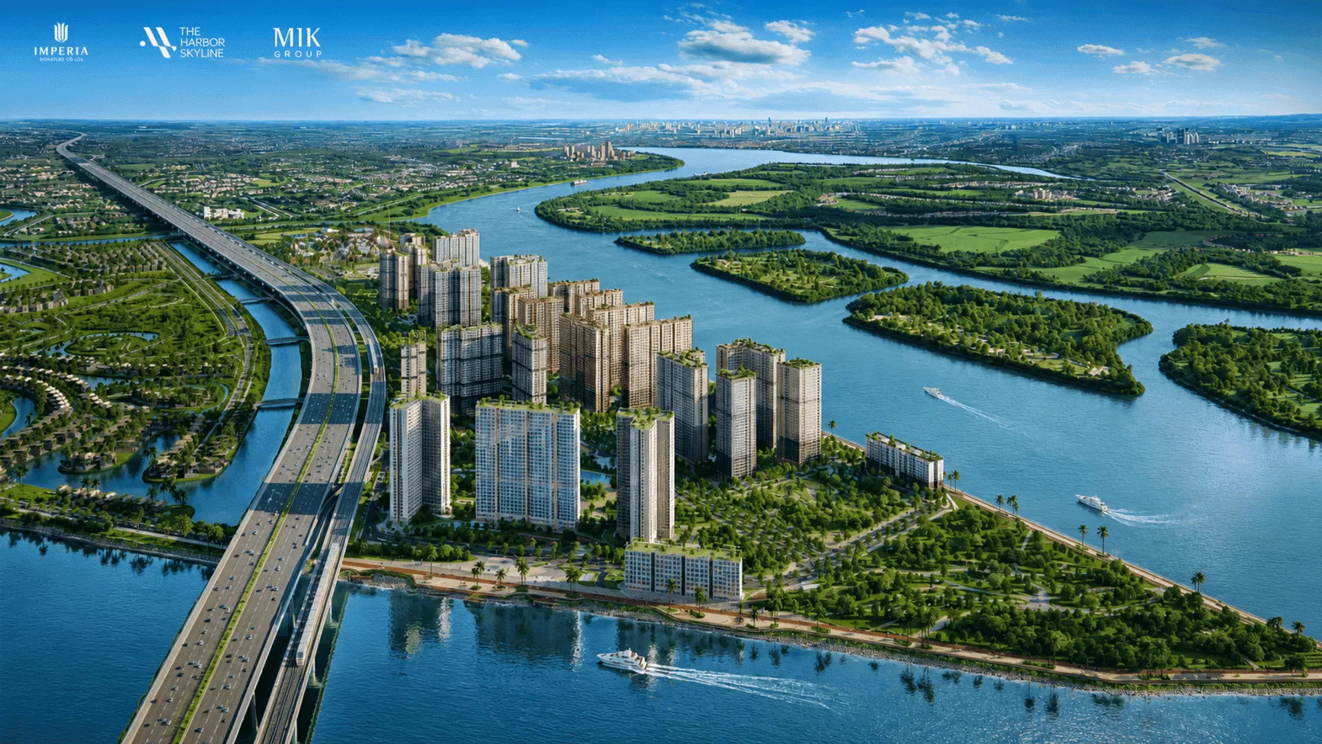 Hệ thống đường bộ nội khu tại The Harbor Skyline được quy hoạch đồng bộ, rộng tho&aacute;ng, rợp b&oacute;ng c&acirc;y xanh, kết nối tiện &iacute;ch.