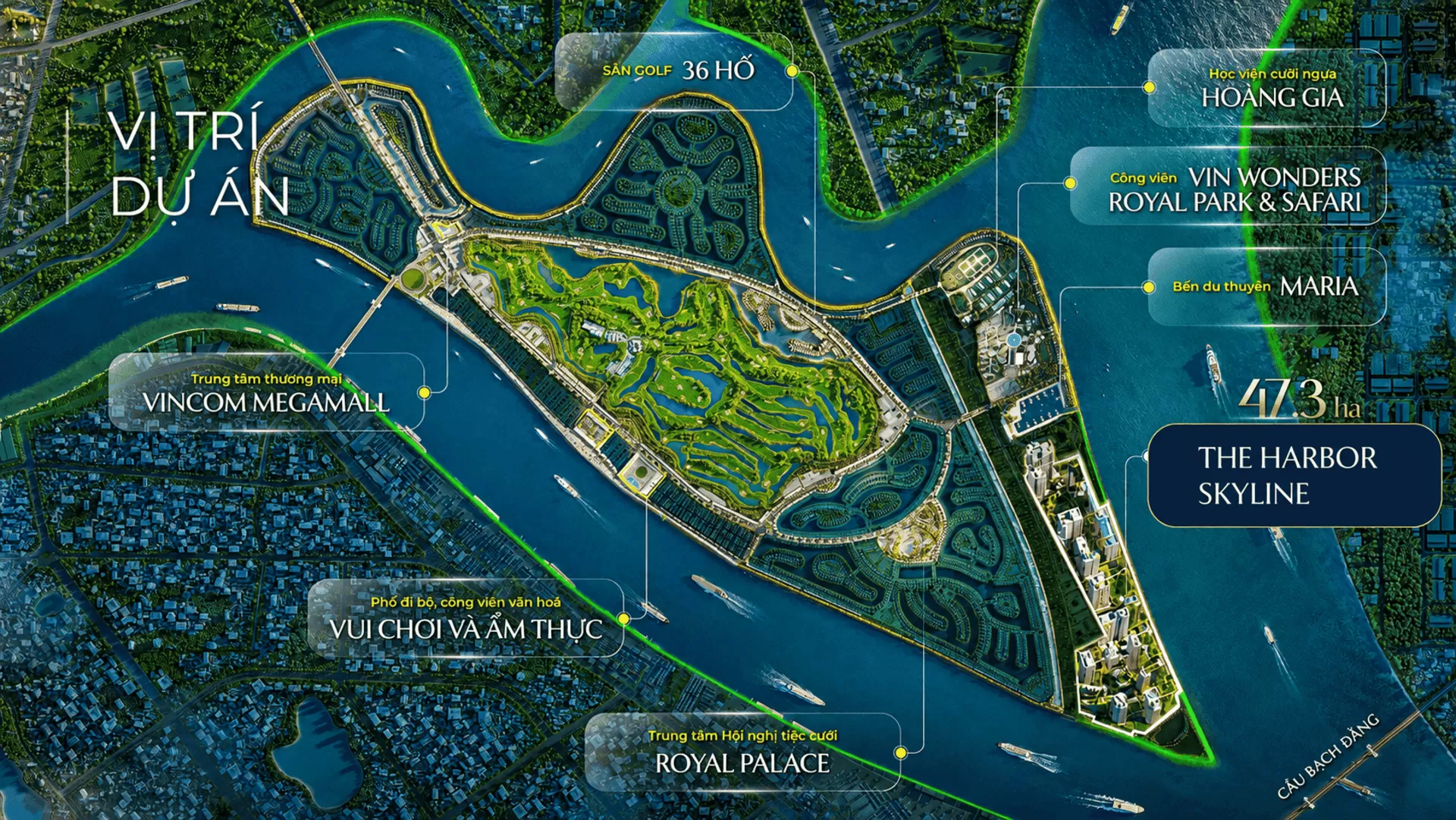 Vị tr&iacute; The Harbor Skyline nằm trong t&acirc;m điểm cộng đồng ngoại quốc đầu ti&ecirc;n v&agrave; duy nhất tại đất cảng