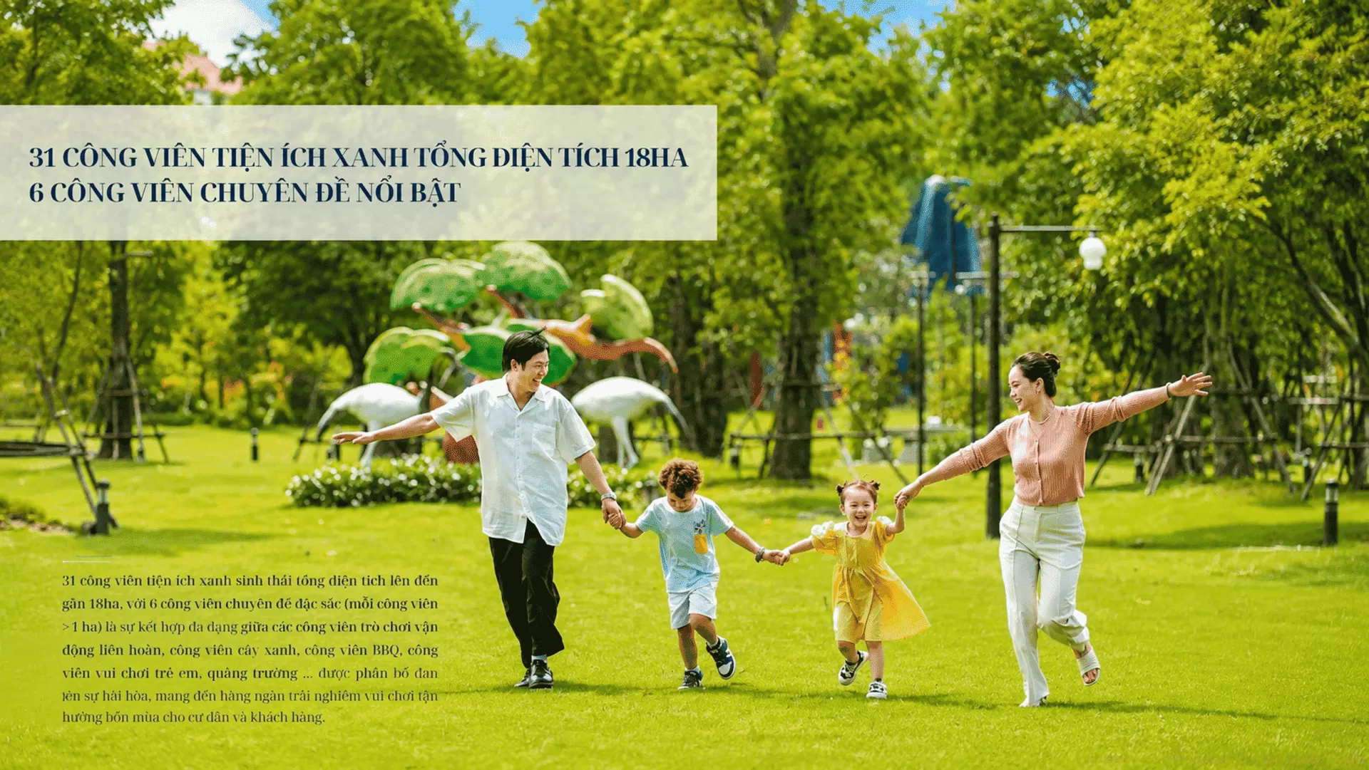 C&ocirc;ng vi&ecirc;n xanh nội khu L&aacute; phổi xanh mướt giữa l&ograve;ng dự &aacute;n với thảm thực vật phong ph&uacute;, lối dạo bộ thơ mộng v&agrave; kh&ocirc;ng gian thư th&aacute;i cho cả gia đ&igrave;nh.